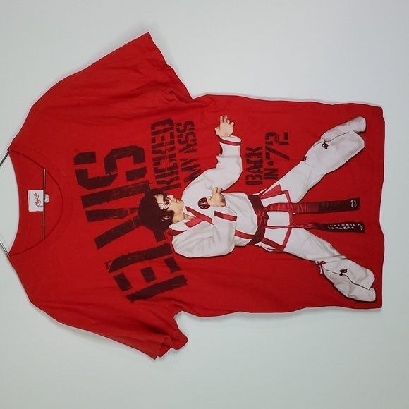 PHILCOS medium red Elvis short sleeve shirt - Picture 1 of 6